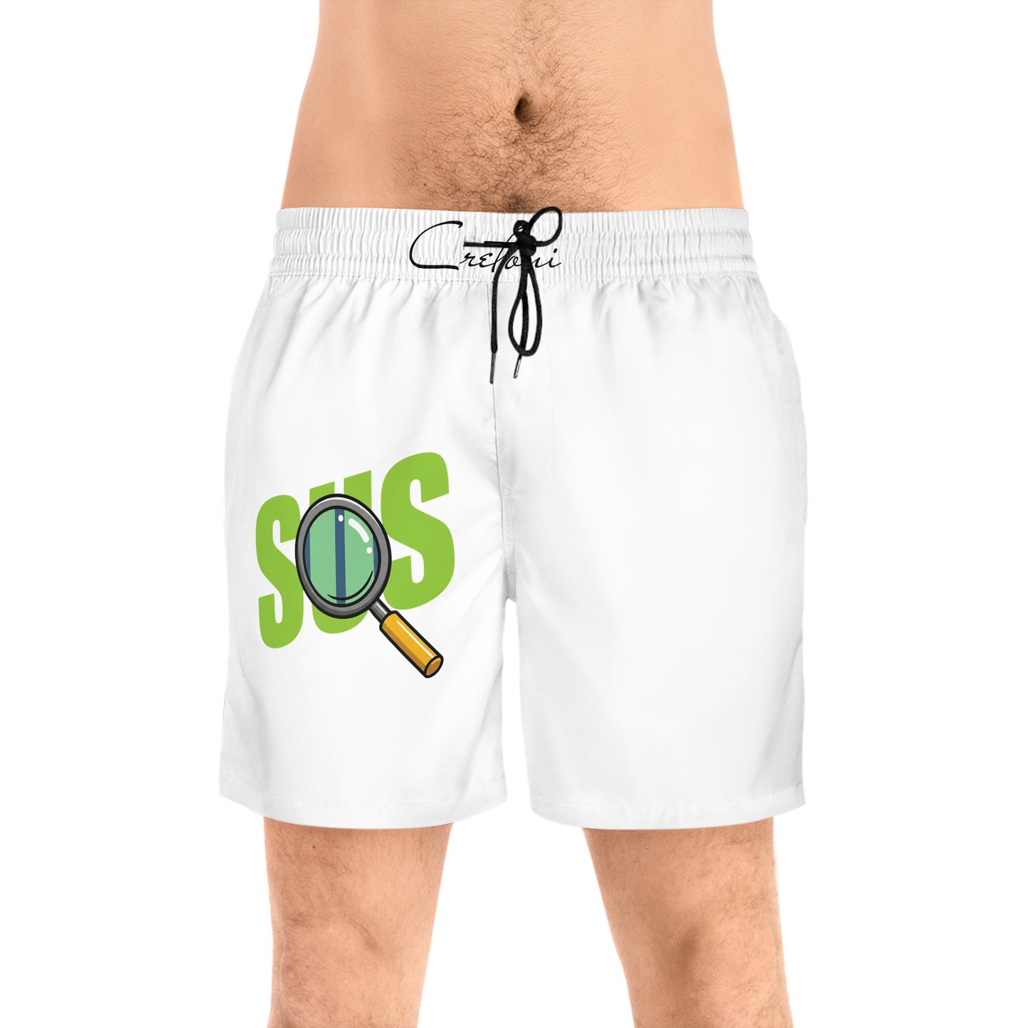 Stylish Men's Mid-Length Swim Shorts with 'SUS' Design, Perfect for Beach Days, Pool Parties, Summertime Fun, Vacations, Gift for Him