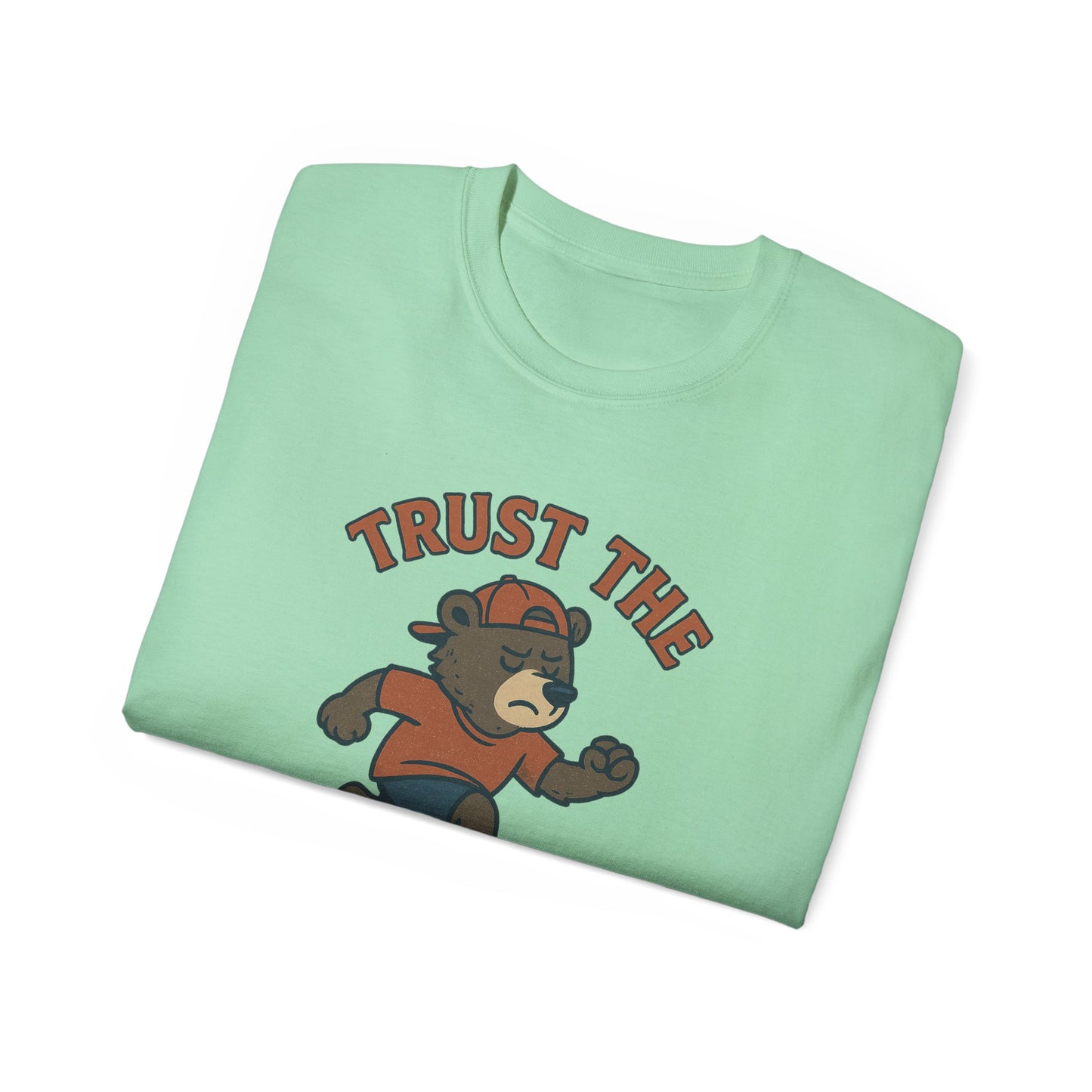 Skateboarding Bear T-Shirt - Trust the Process, Unisex Tee, Gift for Skaters, Motivational Shirt, Casual Wear, Trendy Graphic Tee