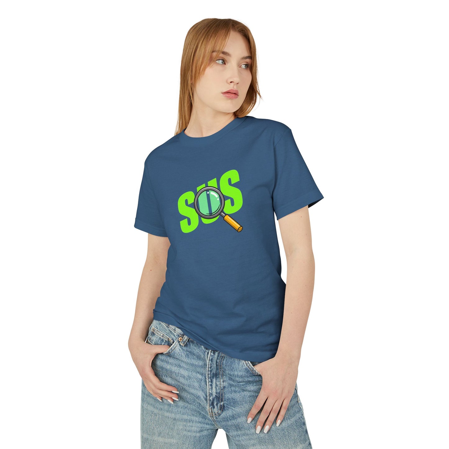 Oversized 'SUS' Boxy T-Shirt: Modern Slang, Unisex Cotton - Fun Graphic Cotton T-Shirt, Unisex Humor Tee, Casual Wear, Statement Apparel