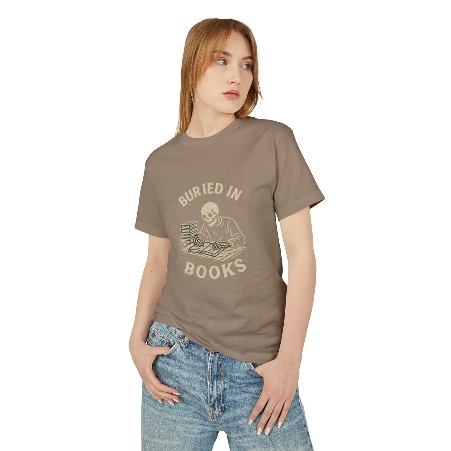Premium Collection - Buried in Books - Unisex, College Dark Humor, Funny Sarcastic Quote,Heavyweight Shirt, Gift for College Student