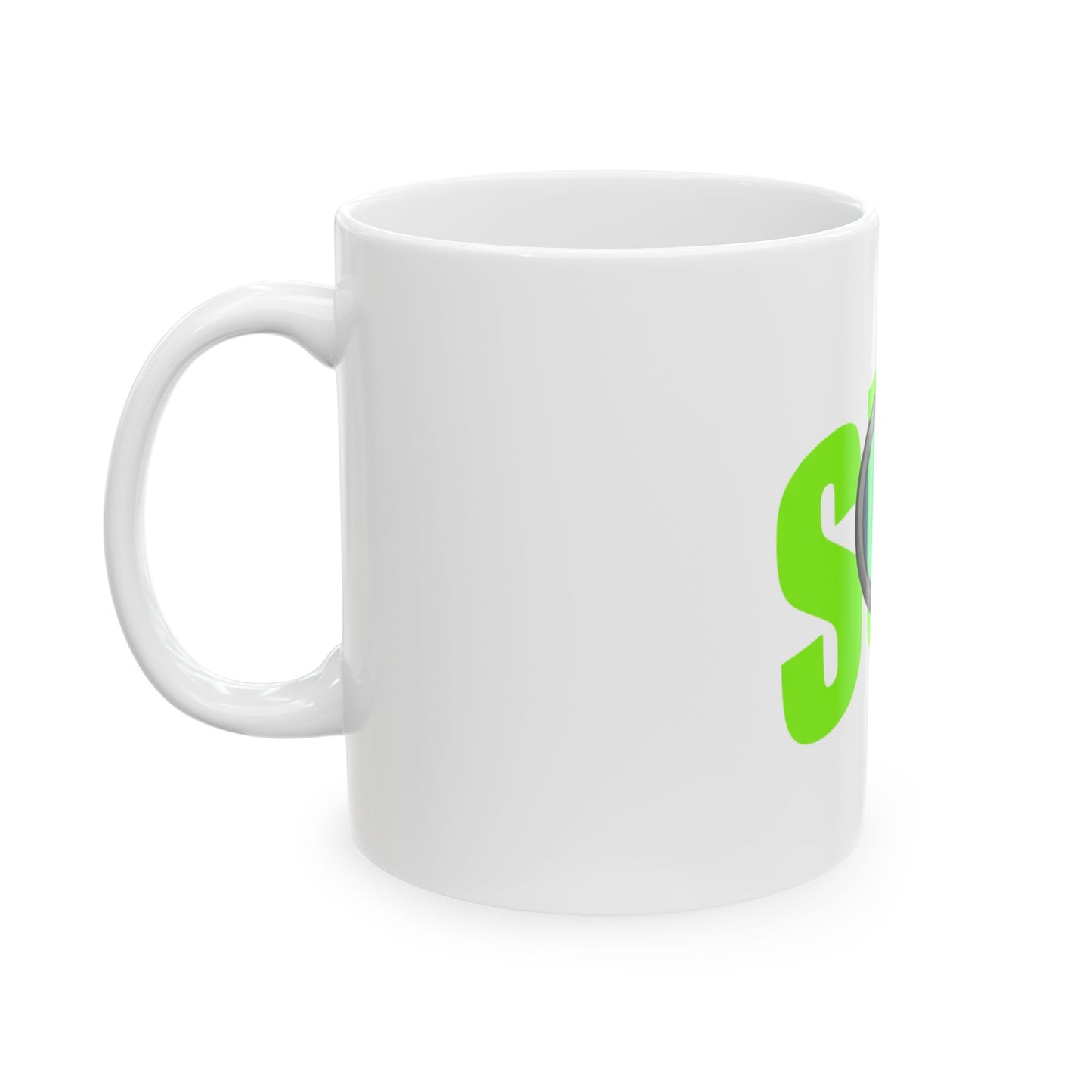 SUS Magnifying Glass Ceramic Mug for Gamers, Funny Coffee Cup, Novelty Gift, 11oz & 15oz Sizes, Perfect for Any Occasion