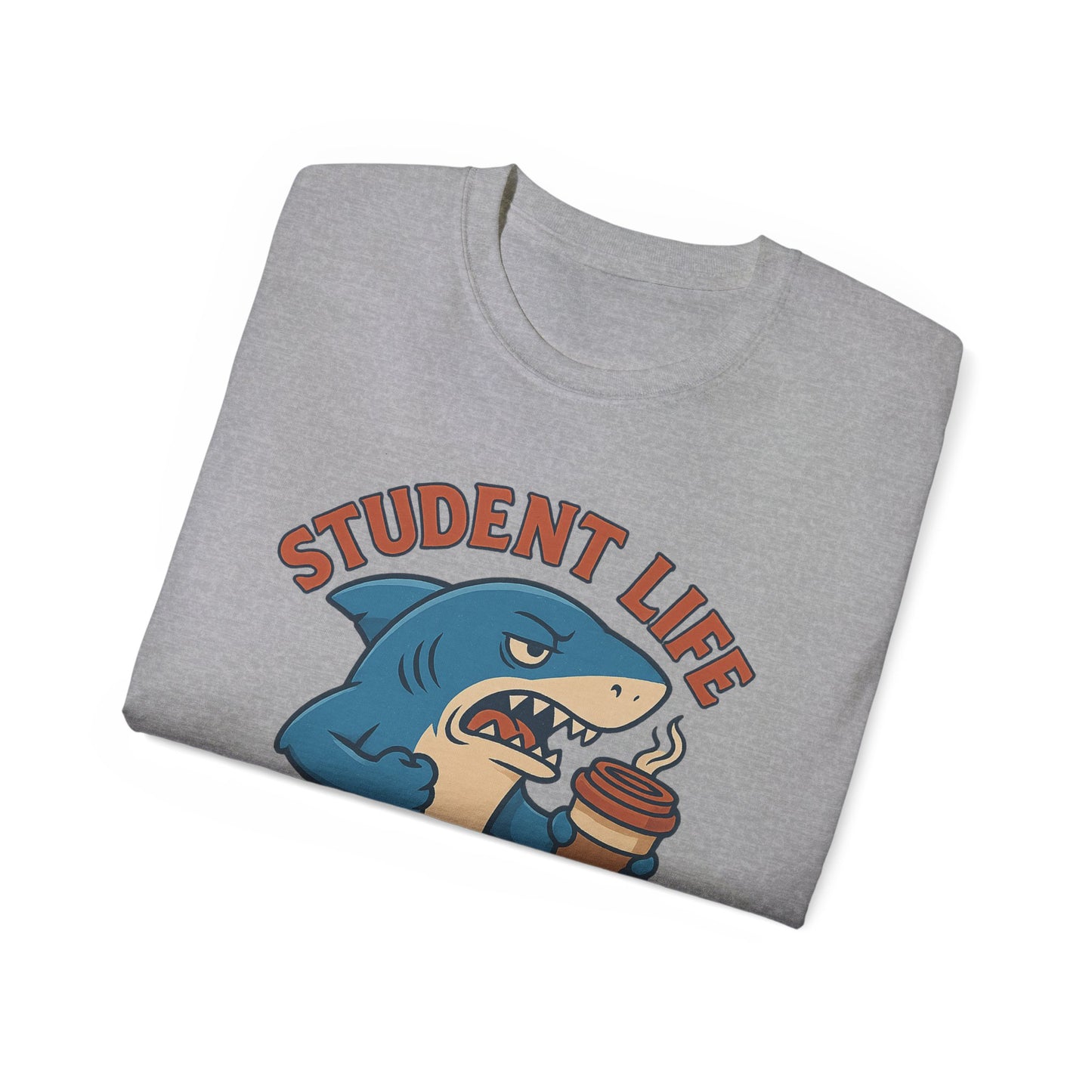 Student Life Runs On Coffee T-Shirt, Funny Tee for Students, College Apparel, Back to School Gift, Unisex Graphic Tee