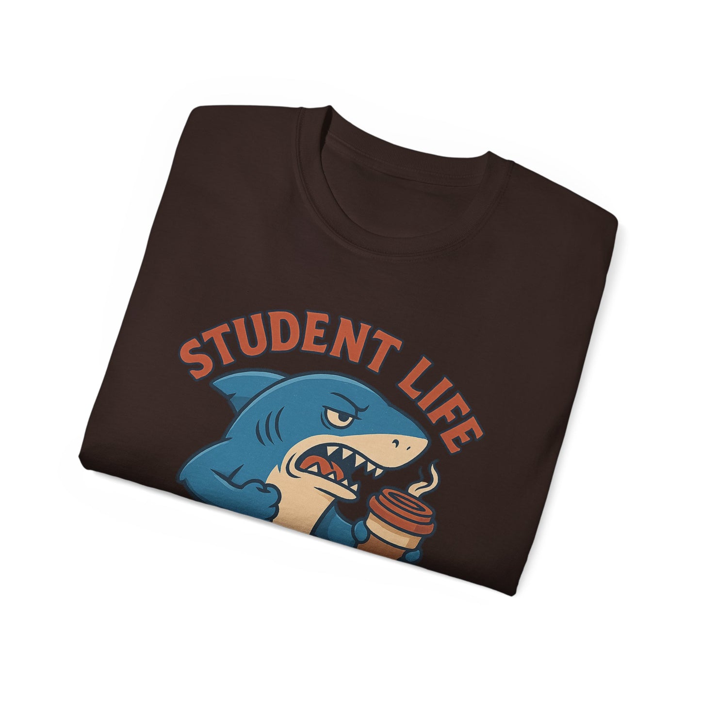 Student Life Runs On Coffee T-Shirt, Funny Tee for Students, College Apparel, Back to School Gift, Unisex Graphic Tee