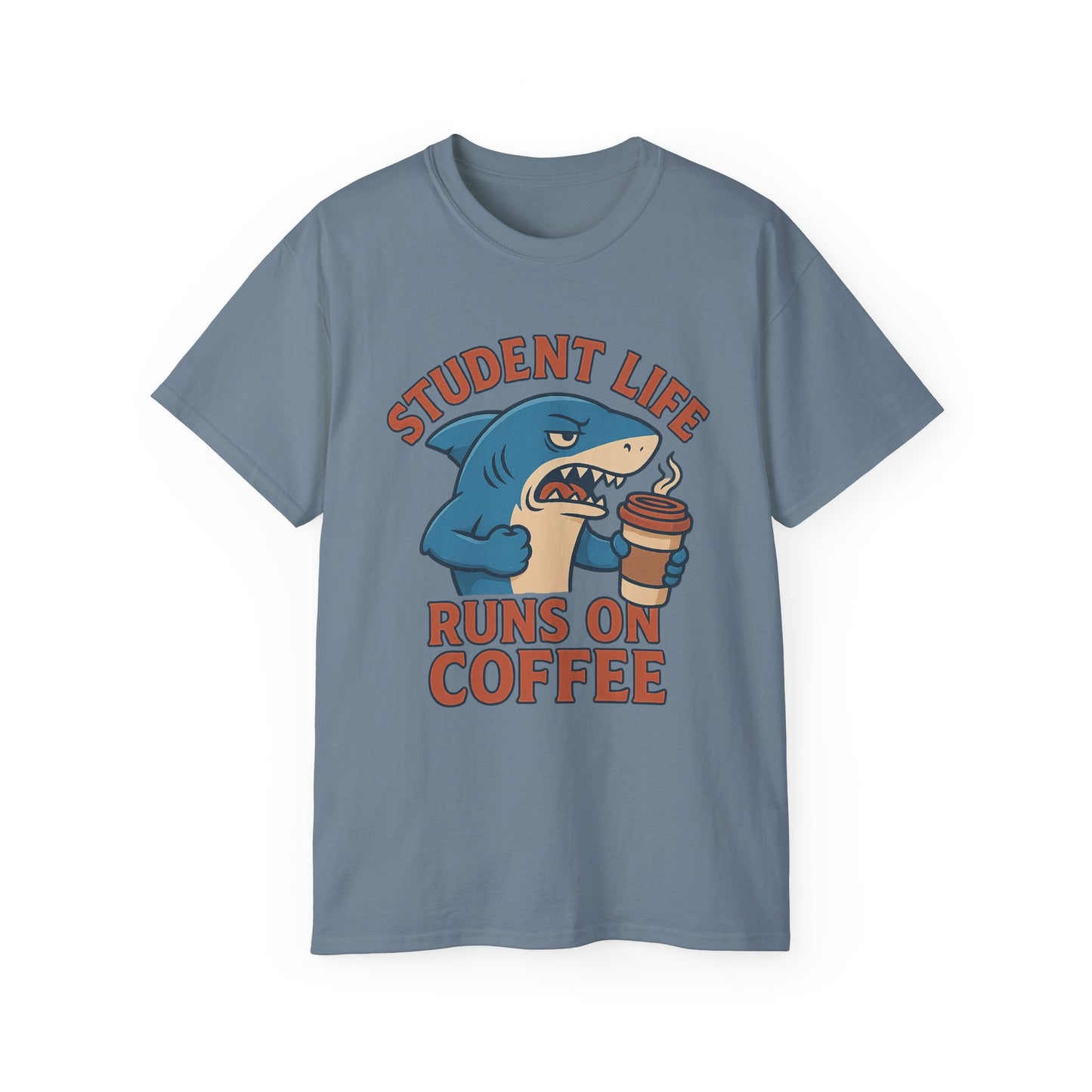 Student Life Runs On Coffee T-Shirt, Funny Tee for Students, College Apparel, Back to School Gift, Unisex Graphic Tee
