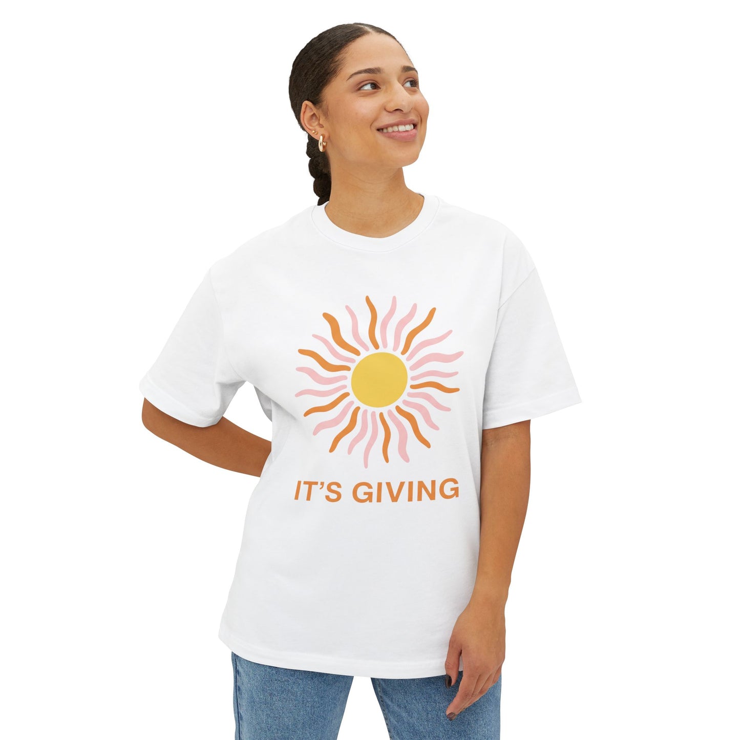 Sunny Vibes Oversized Tee - Relaxed Boxy Fashion, Summer Casual Wear, Gift for Friends, Festivals, and Self-Care Days