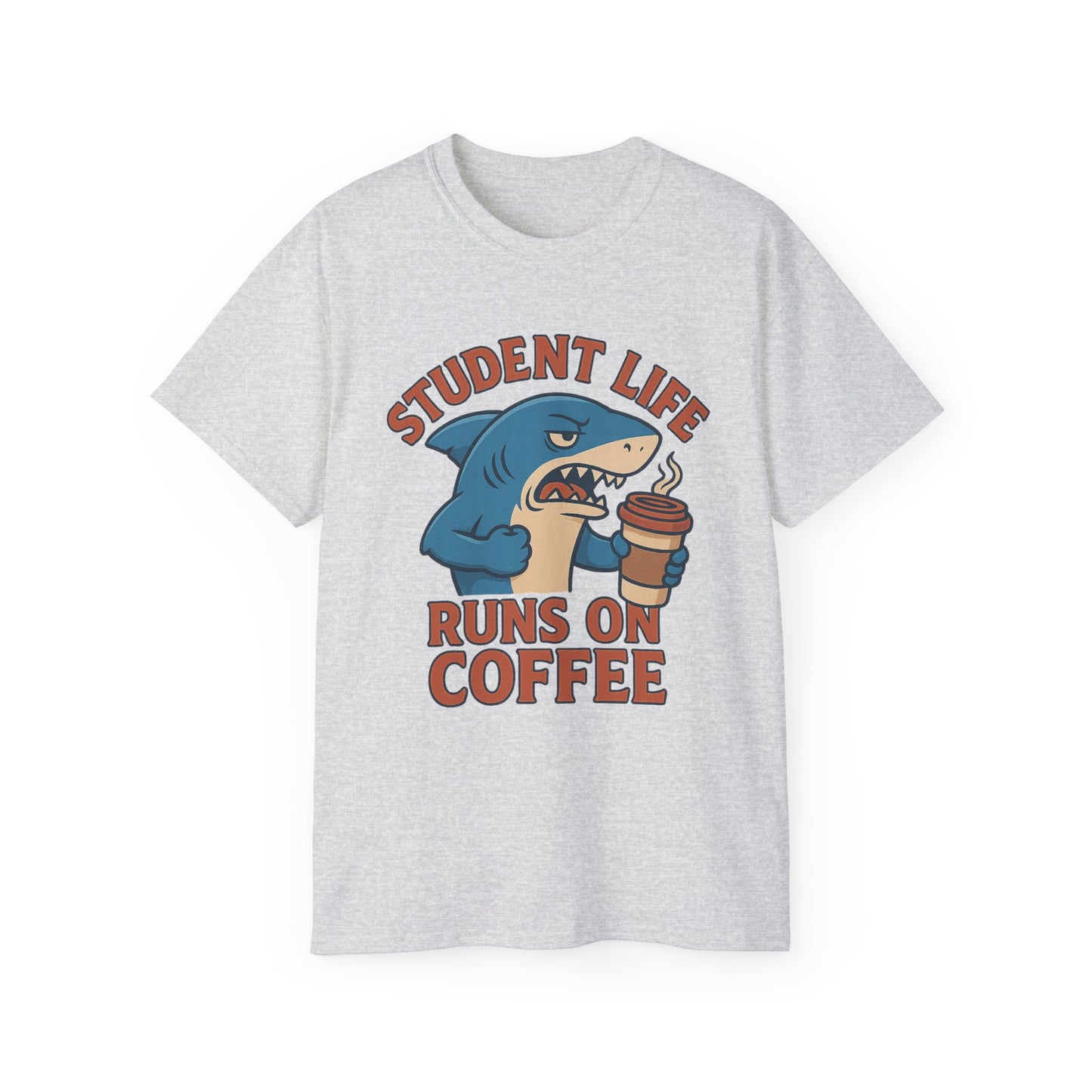 Student Life Runs On Coffee T-Shirt, Funny Tee for Students, College Apparel, Back to School Gift, Unisex Graphic Tee