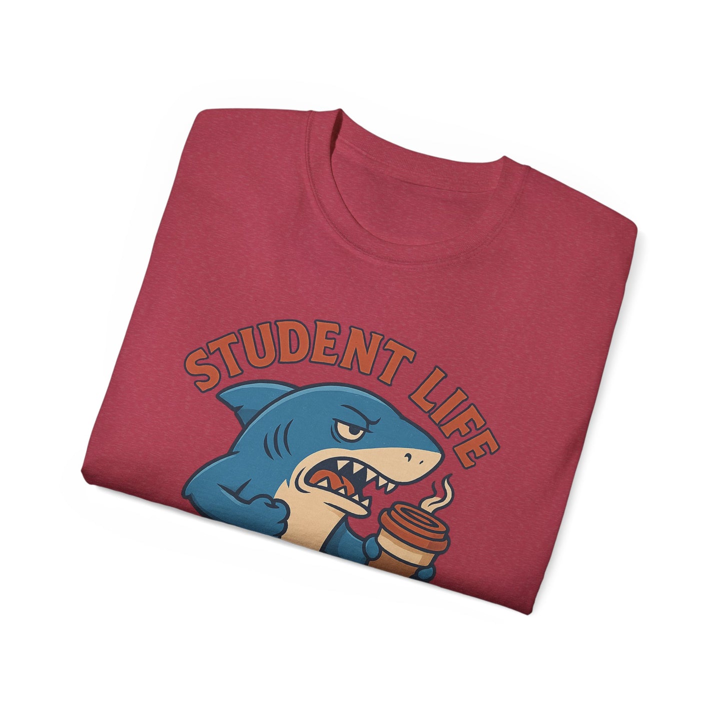 Student Life Runs On Coffee T-Shirt, Funny Tee for Students, College Apparel, Back to School Gift, Unisex Graphic Tee