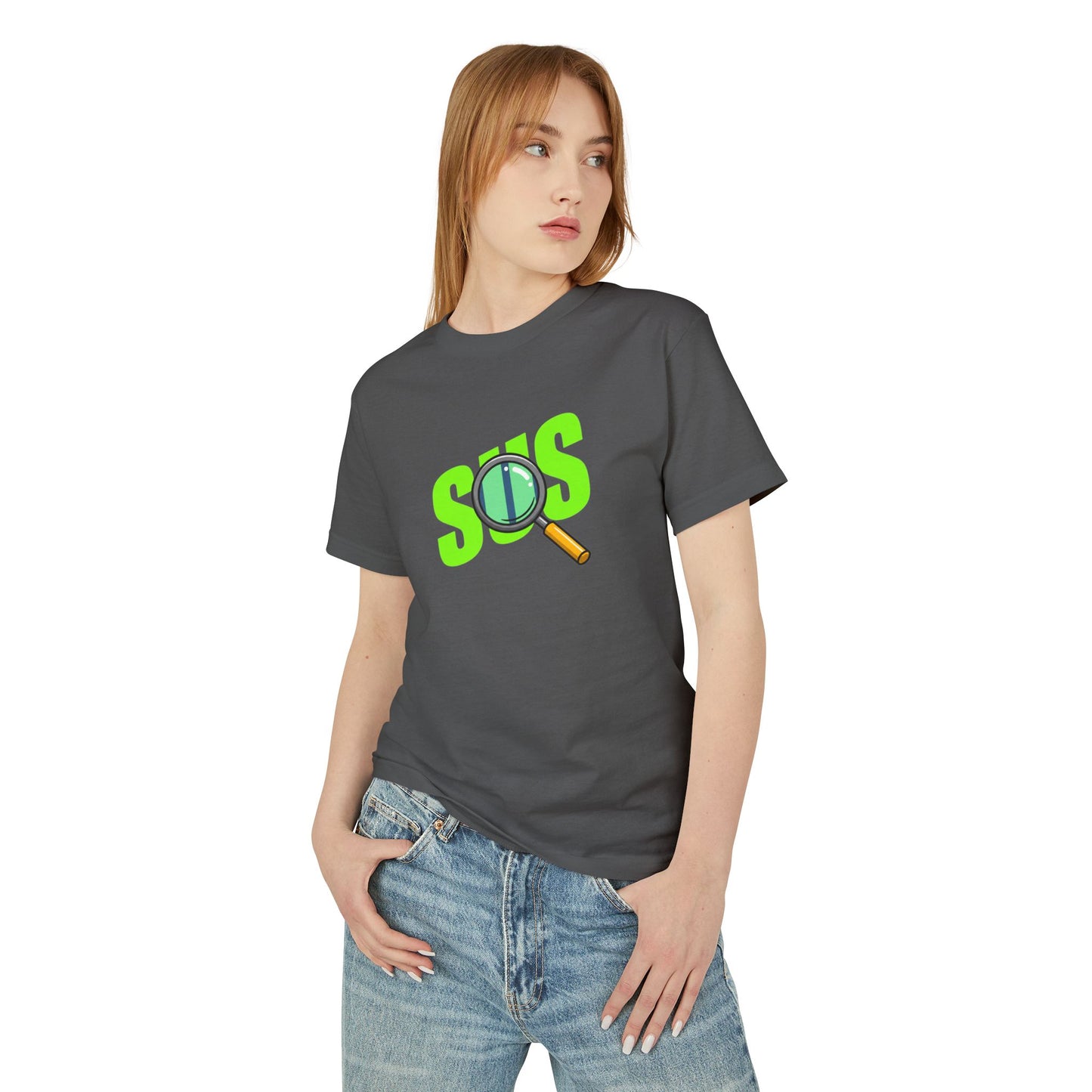 Oversized 'SUS' Boxy T-Shirt: Modern Slang, Unisex Cotton  - Fun Graphic Cotton T-Shirt, Unisex Humor Tee, Casual Wear, Statement Apparel