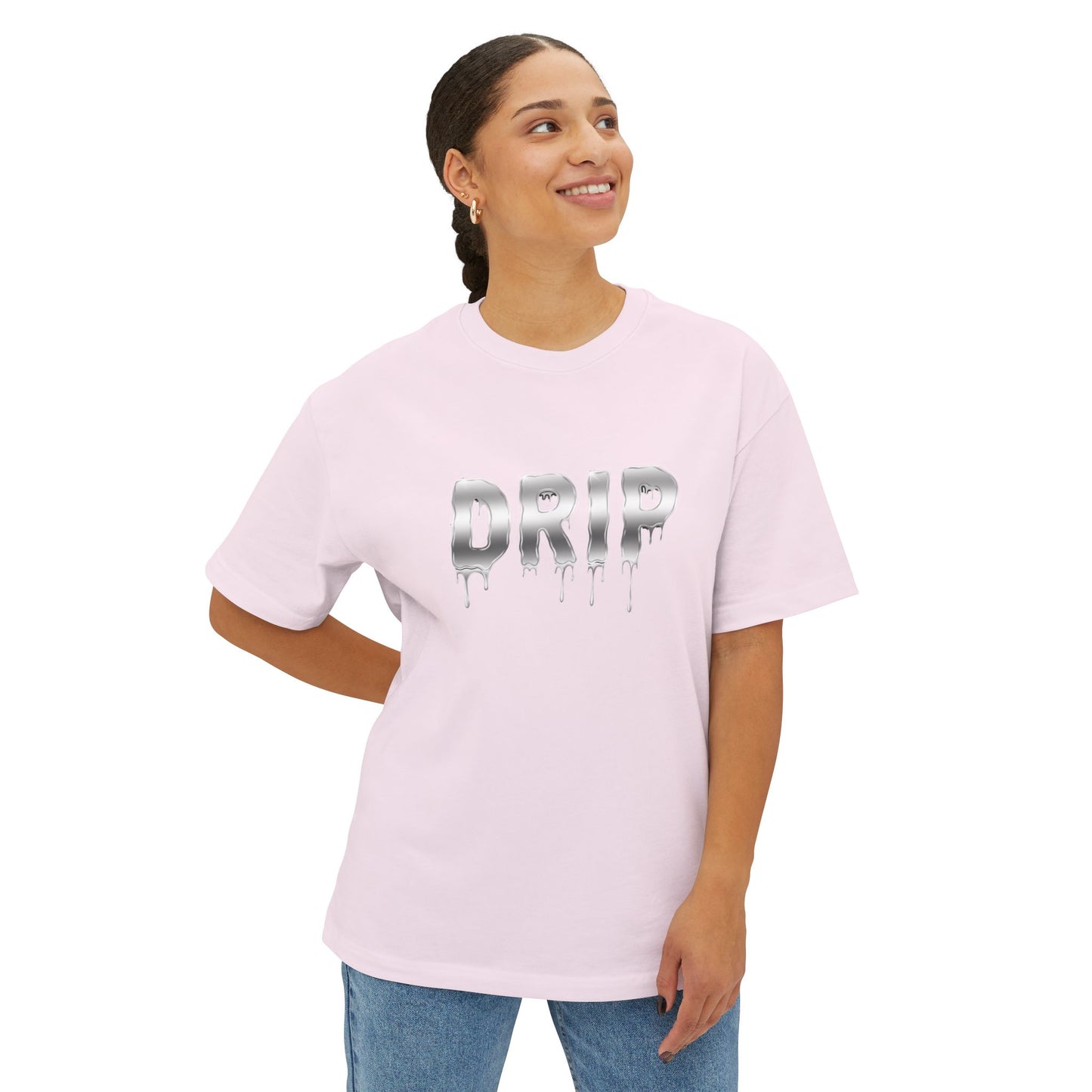 Oversized 'DRIP' Boxy T-Shirt: Modern Slang, Unisex Cotton