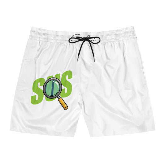 Stylish Men's Mid-Length Swim Shorts with 'SUS' Design, Perfect for Beach Days, Pool Parties, Summertime Fun, Vacations, Gift for Him