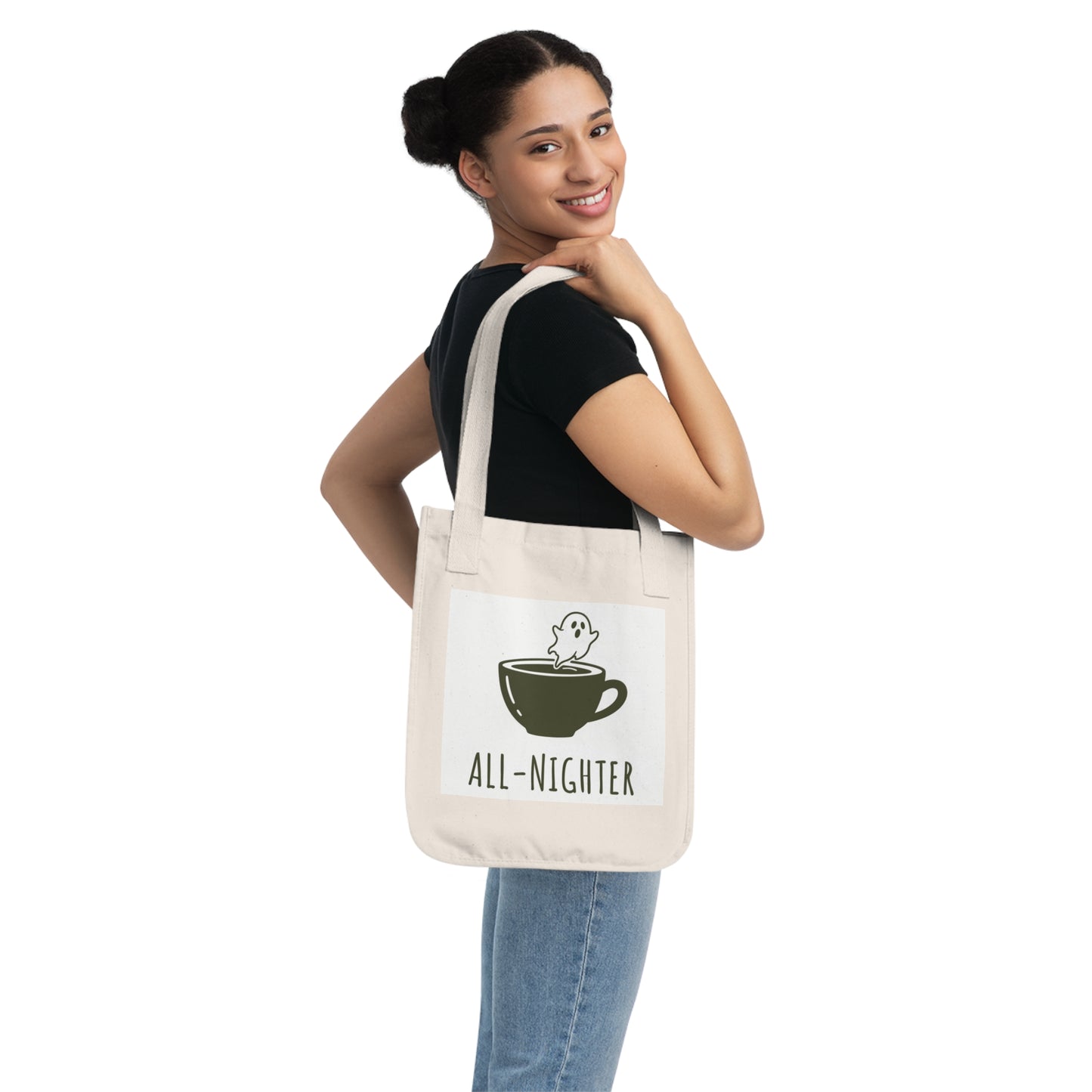 Ghostly All-Nighter Organic Canvas Tote Bag