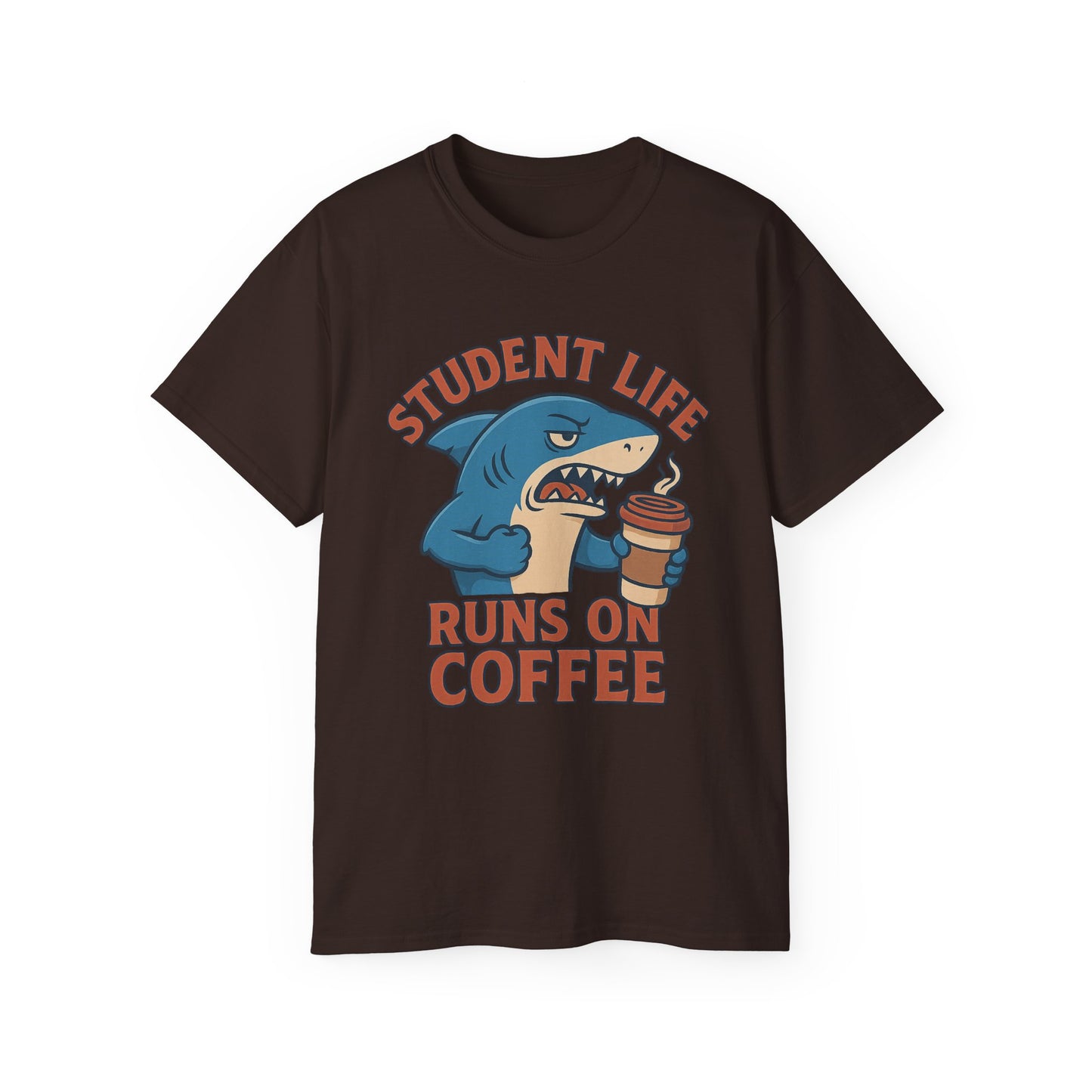 Student Life Runs On Coffee T-Shirt, Funny Tee for Students, College Apparel, Back to School Gift, Unisex Graphic Tee