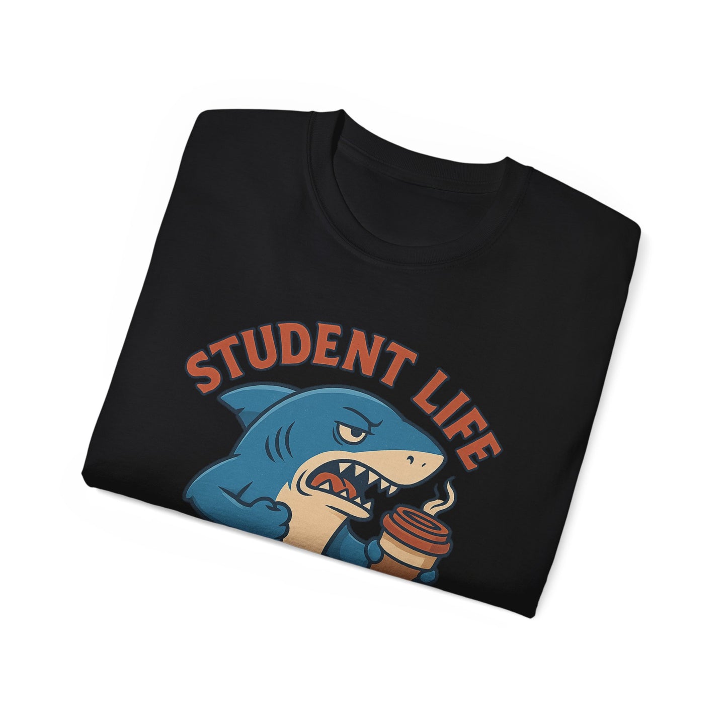 Student Life Runs On Coffee T-Shirt, Funny Tee for Students, College Apparel, Back to School Gift, Unisex Graphic Tee