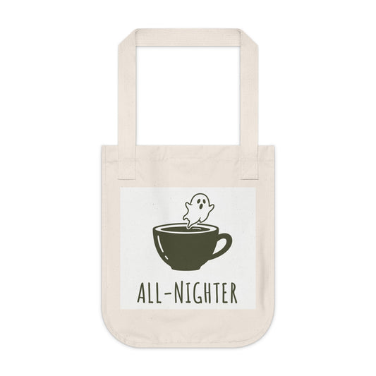 Ghostly All-Nighter Organic Canvas Tote Bag