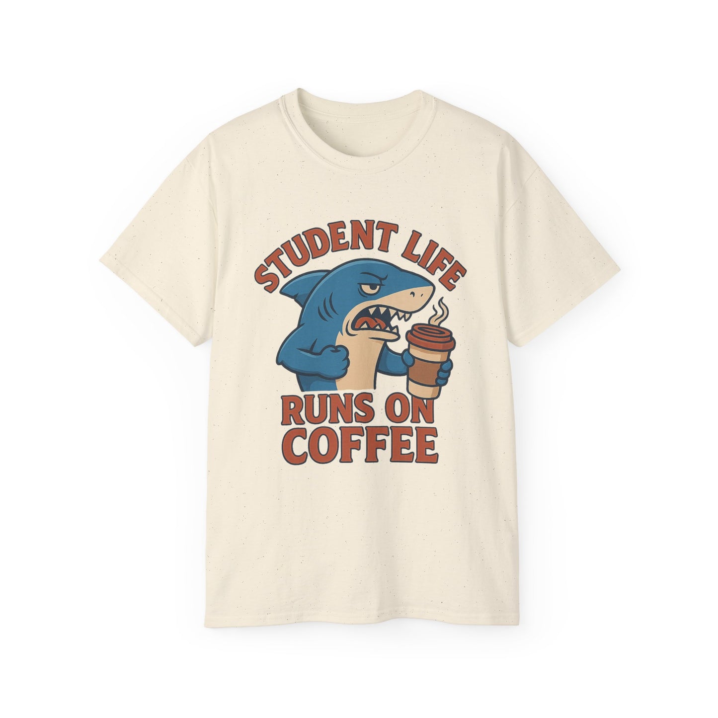 Student Life Runs On Coffee T-Shirt, Funny Tee for Students, College Apparel, Back to School Gift, Unisex Graphic Tee