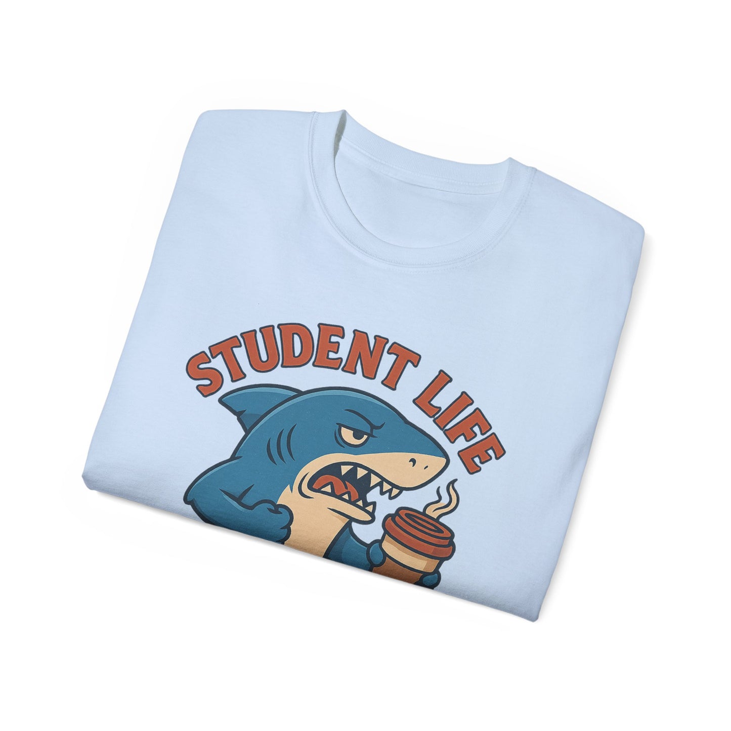 Student Life Runs On Coffee T-Shirt, Funny Tee for Students, College Apparel, Back to School Gift, Unisex Graphic Tee
