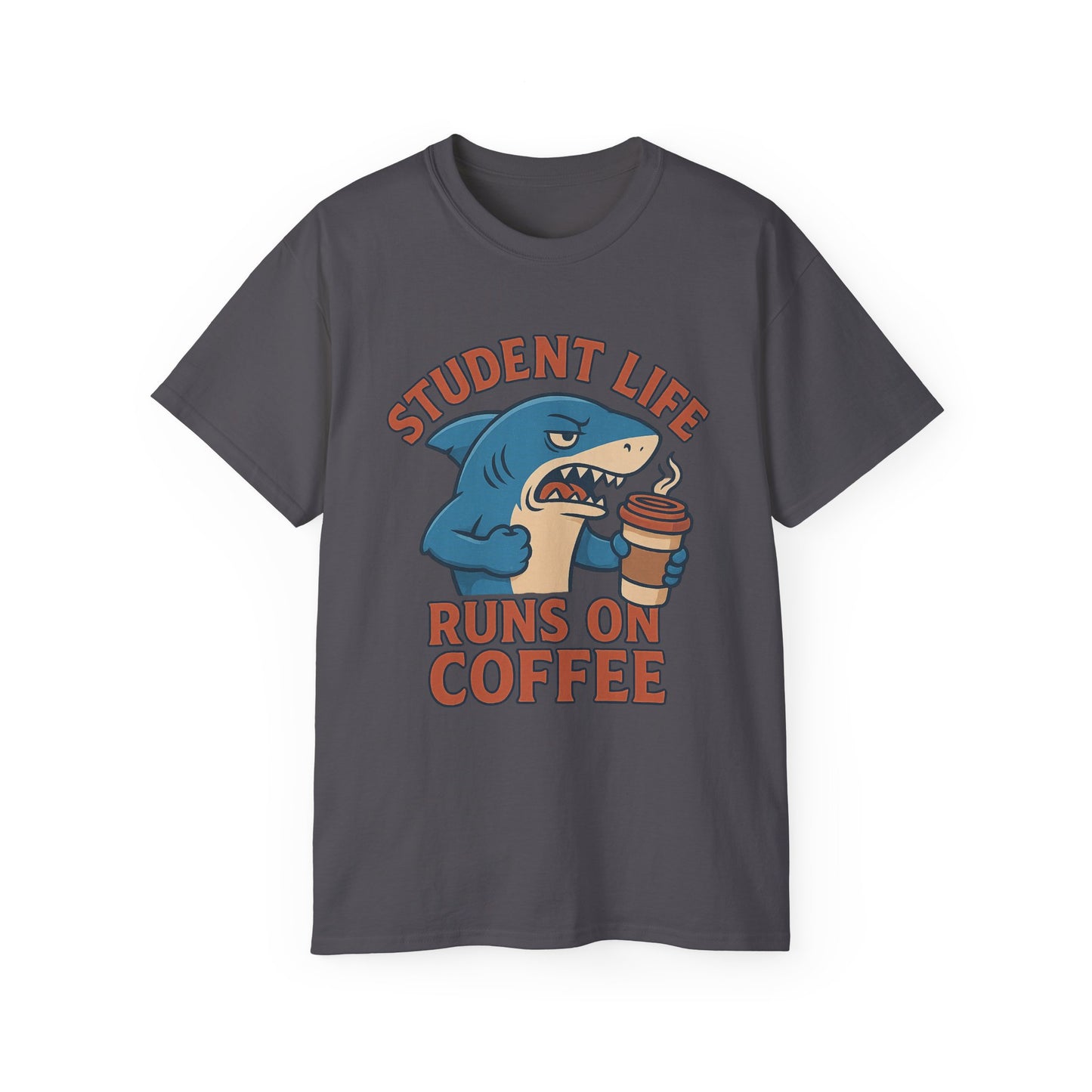Student Life Runs On Coffee T-Shirt, Funny Tee for Students, College Apparel, Back to School Gift, Unisex Graphic Tee