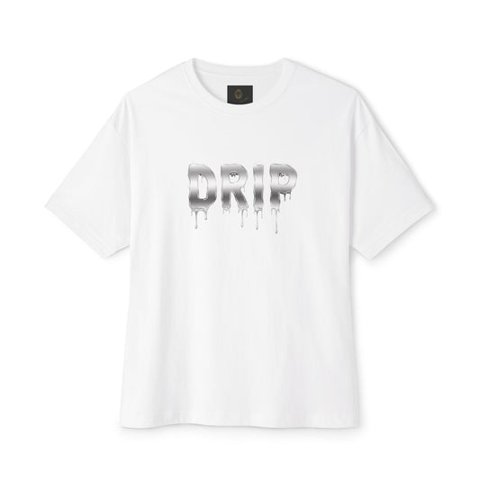 Oversized 'DRIP' Boxy T-Shirt: Modern Slang, Unisex Cotton