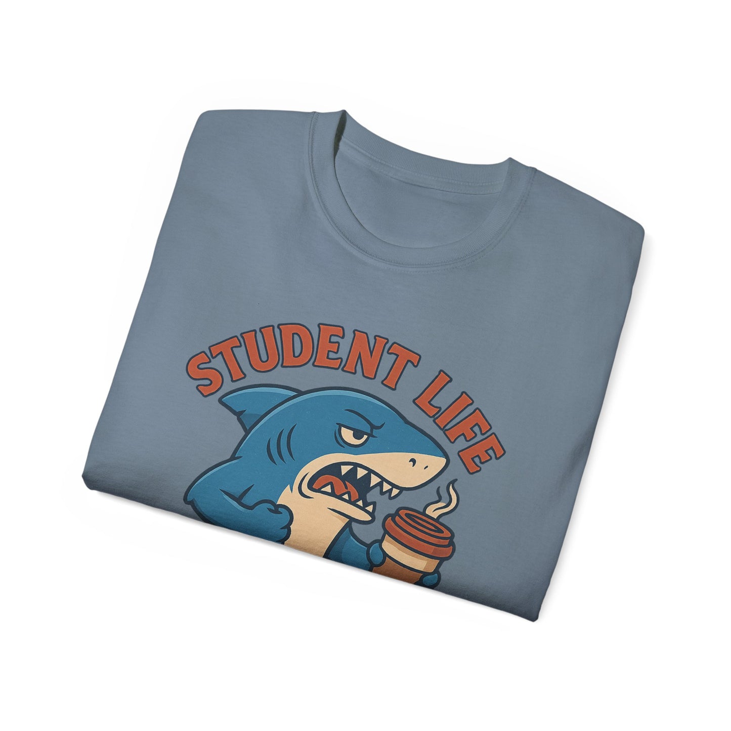Student Life Runs On Coffee T-Shirt, Funny Tee for Students, College Apparel, Back to School Gift, Unisex Graphic Tee