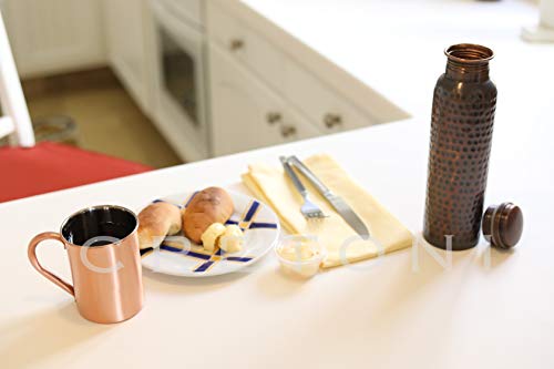 CRETONI Copperlin Pure Copper Water Bottle : Antique Hammered Style