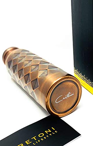 CRETONI Copperlin Pure Copper Water Bottle : Antique Diamond Style