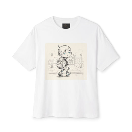 Premium Collection - Robot Kid back to School - Unisex Oversized Box Tee