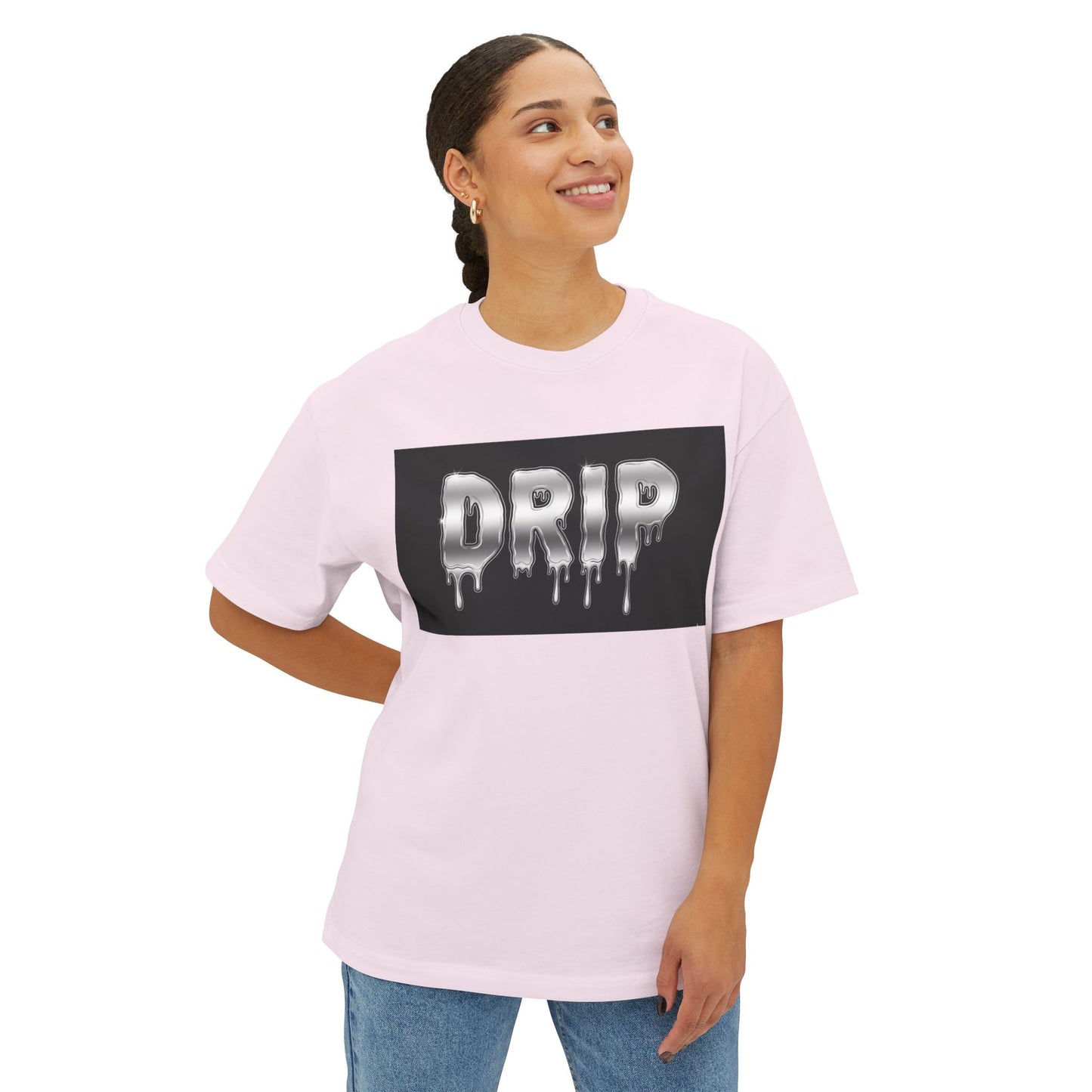 Drip Graphic Unisex Oversized Boxy Tee | Streetwear Style, Casual Look, Perfect Gift for Friends, Everyday Wear, Trendy Fashion