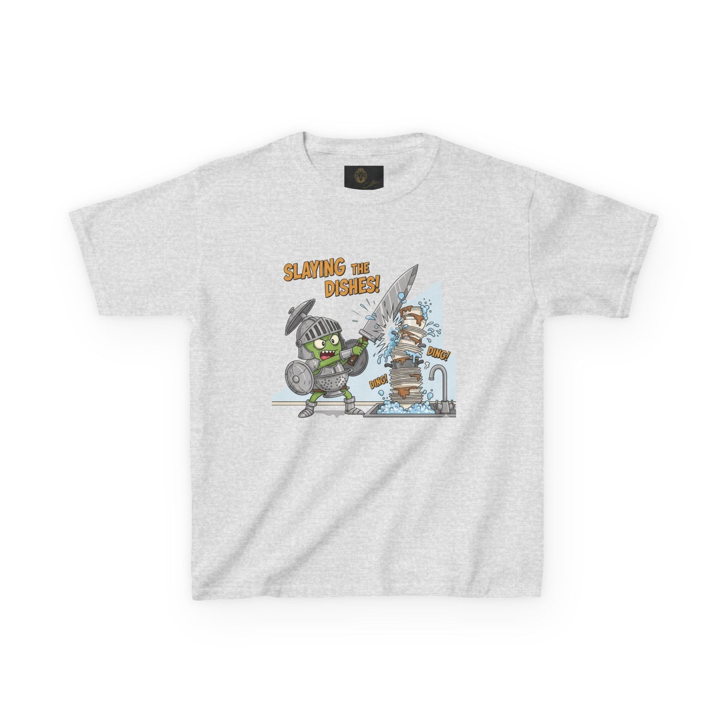 Kids Graphic Tee - Slaying the Dragon, Fun T-Shirt for Boys, Playful Apparel, Birthday Gift, Adventure Tee