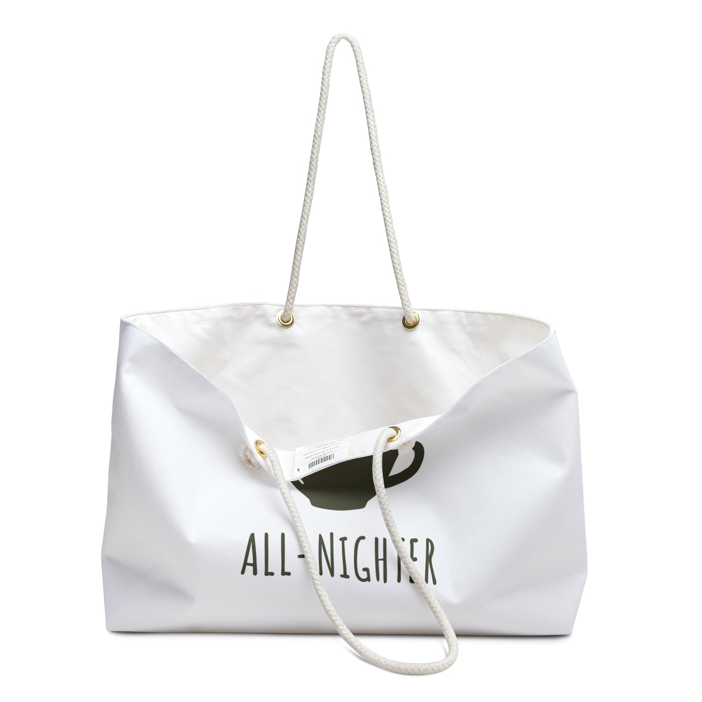 All-Nighter Weekender Bag, Travel Tote, Coffee Lover Gift, Ghost Design, Weekend Getaway Bag, Perfect for Halloween
