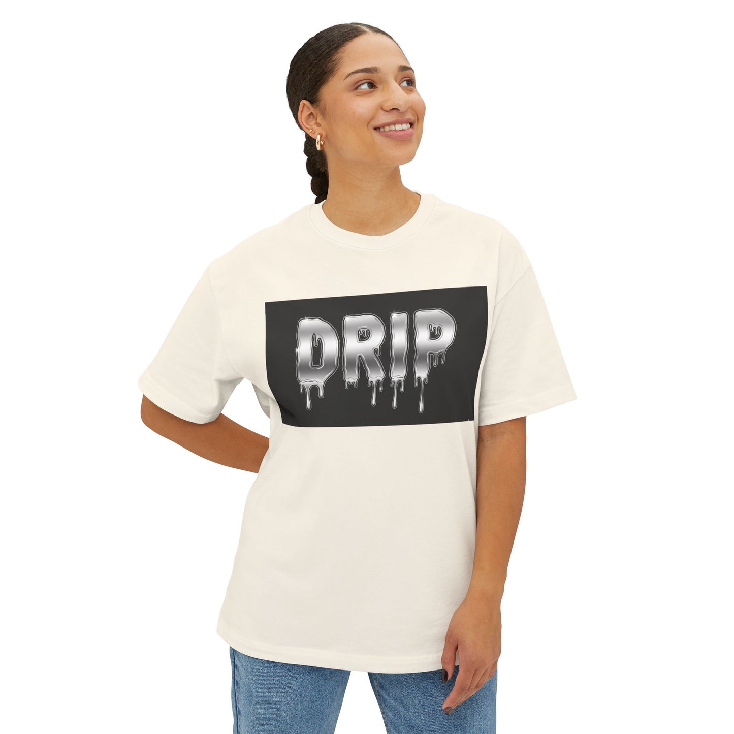 Drip Graphic Unisex Oversized Boxy Tee | Streetwear Style, Casual Look, Perfect Gift for Friends, Everyday Wear, Trendy Fashion