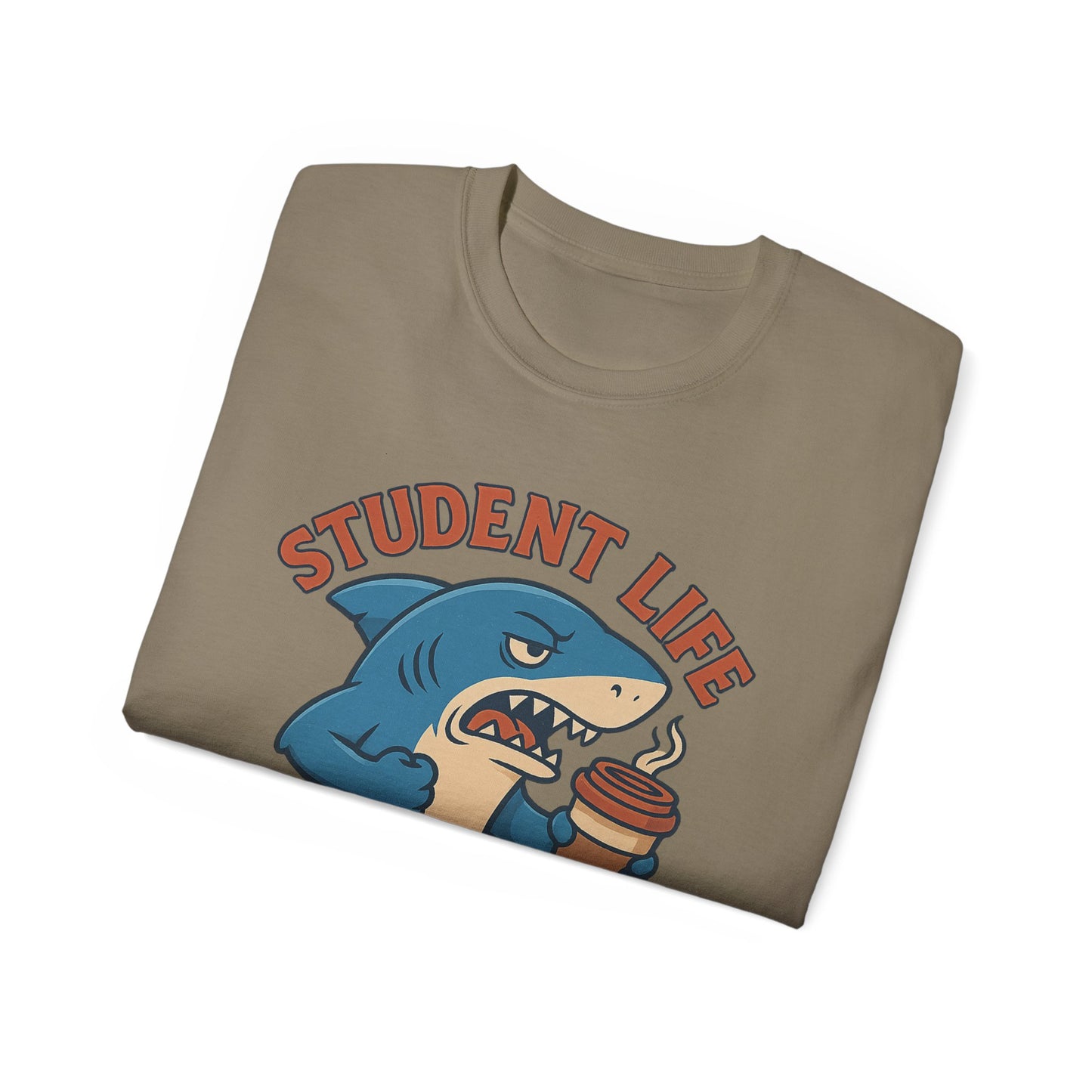 Student Life Runs On Coffee T-Shirt, Funny Tee for Students, College Apparel, Back to School Gift, Unisex Graphic Tee