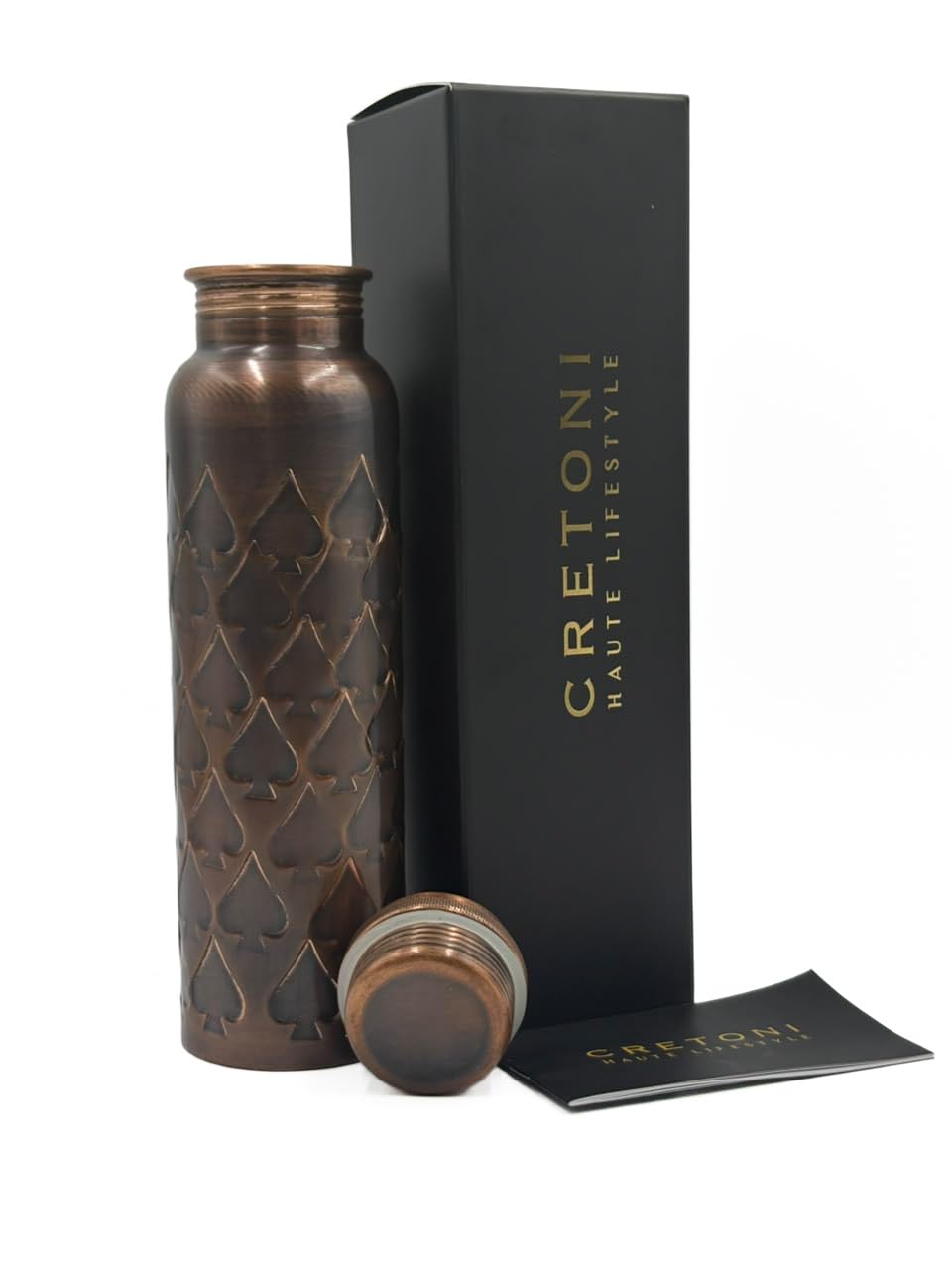 CRETONI Copperlin Pure Copper Water Bottle : Antique Spade Style