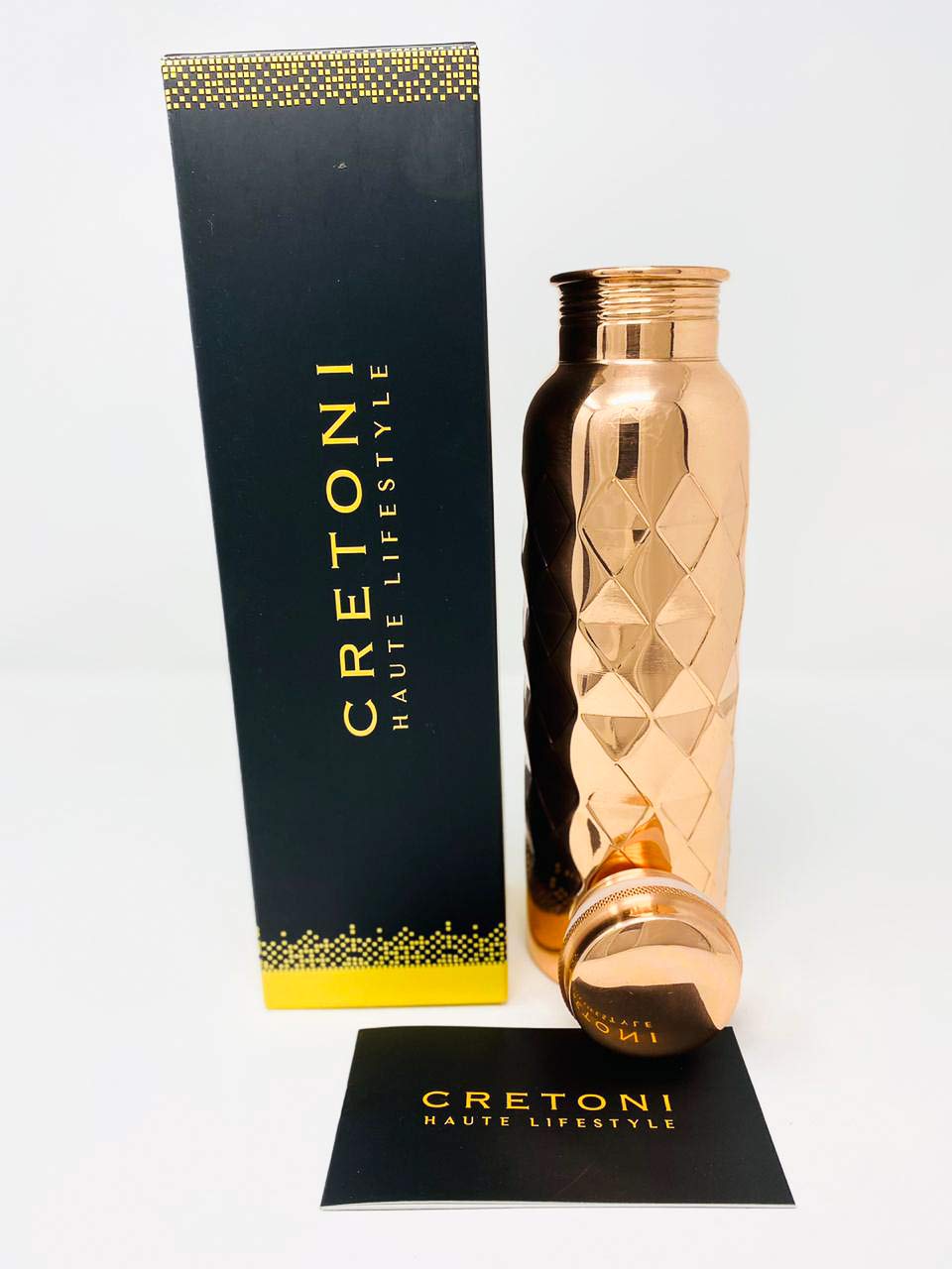 CRETONI Copperlin Pure Copper Water Bottle : Diamond Style :
