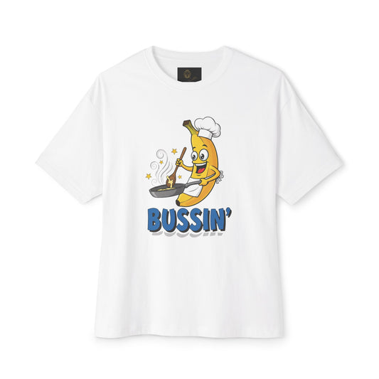 Bussin' Banana Oversized Tee, Funny Foodie Shirt, Unisex Graphic Tee, Casual Summer Wear, Gift for Chefs, Food Lovers