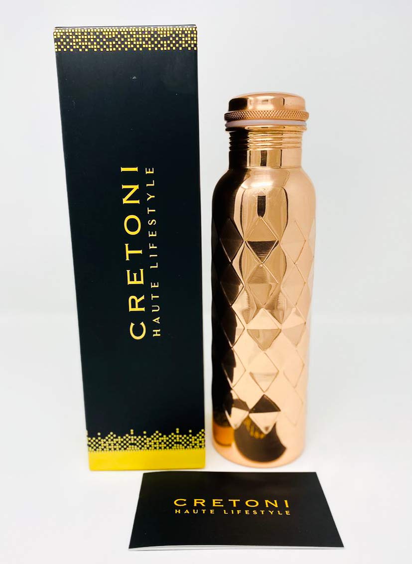 CRETONI Copperlin Pure Copper Water Bottle : Diamond Style :