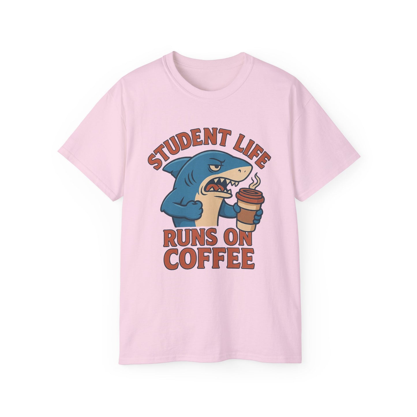 Student Life Runs On Coffee T-Shirt, Funny Tee for Students, College Apparel, Back to School Gift, Unisex Graphic Tee