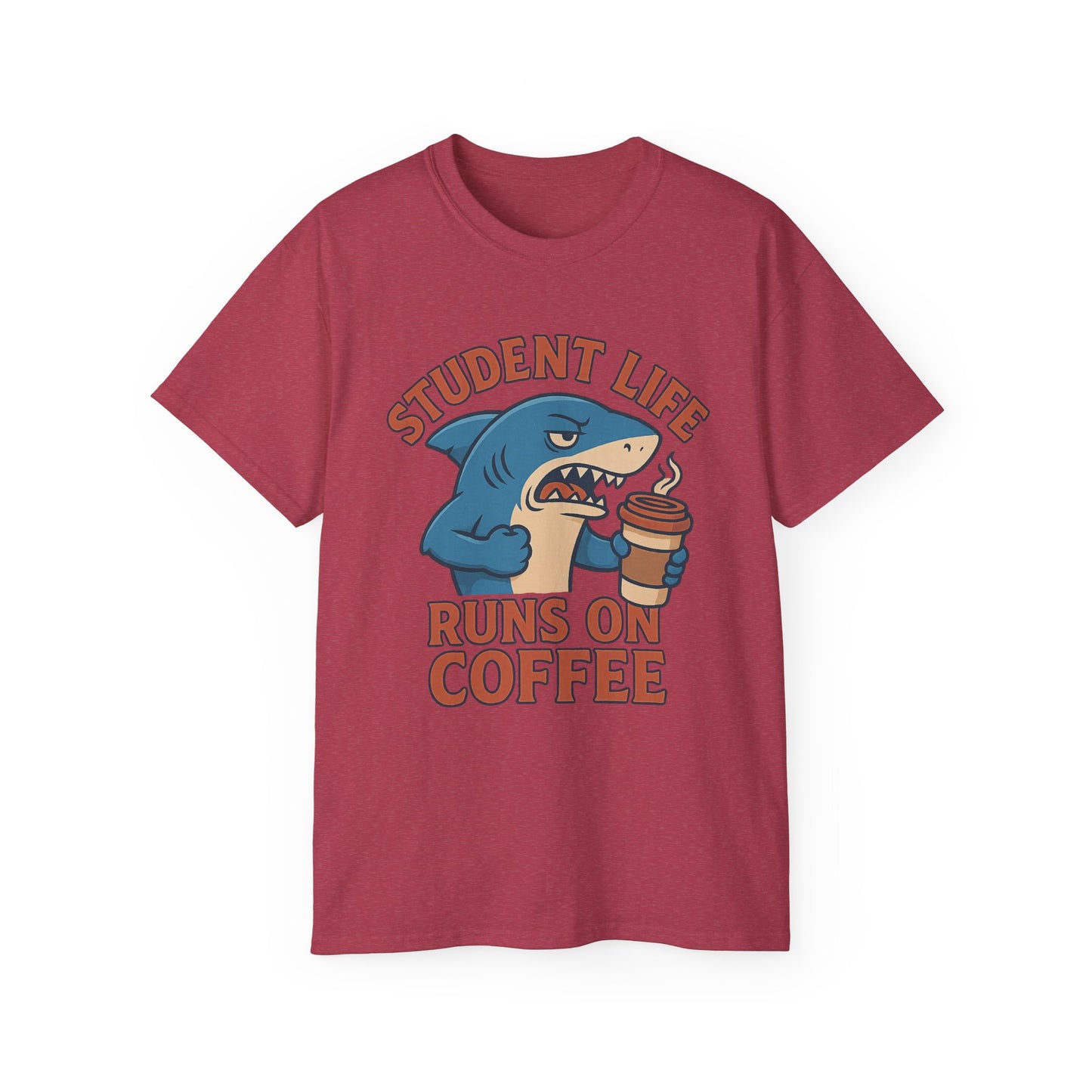 Student Life Runs On Coffee T-Shirt, Funny Tee for Students, College Apparel, Back to School Gift, Unisex Graphic Tee