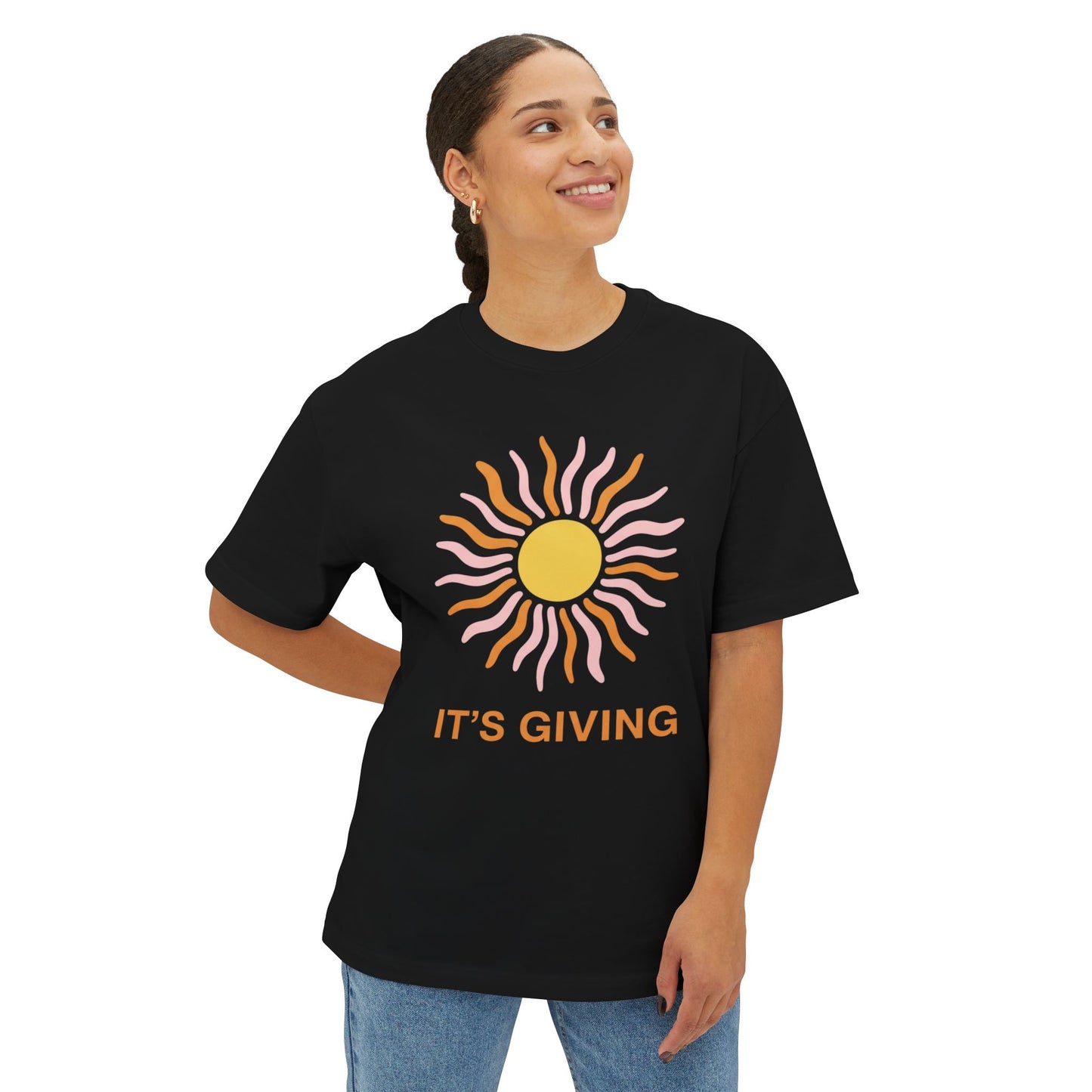 Sunny Vibes Oversized Tee - Relaxed Boxy Fashion, Summer Casual Wear, Gift for Friends, Festivals, and Self-Care Days