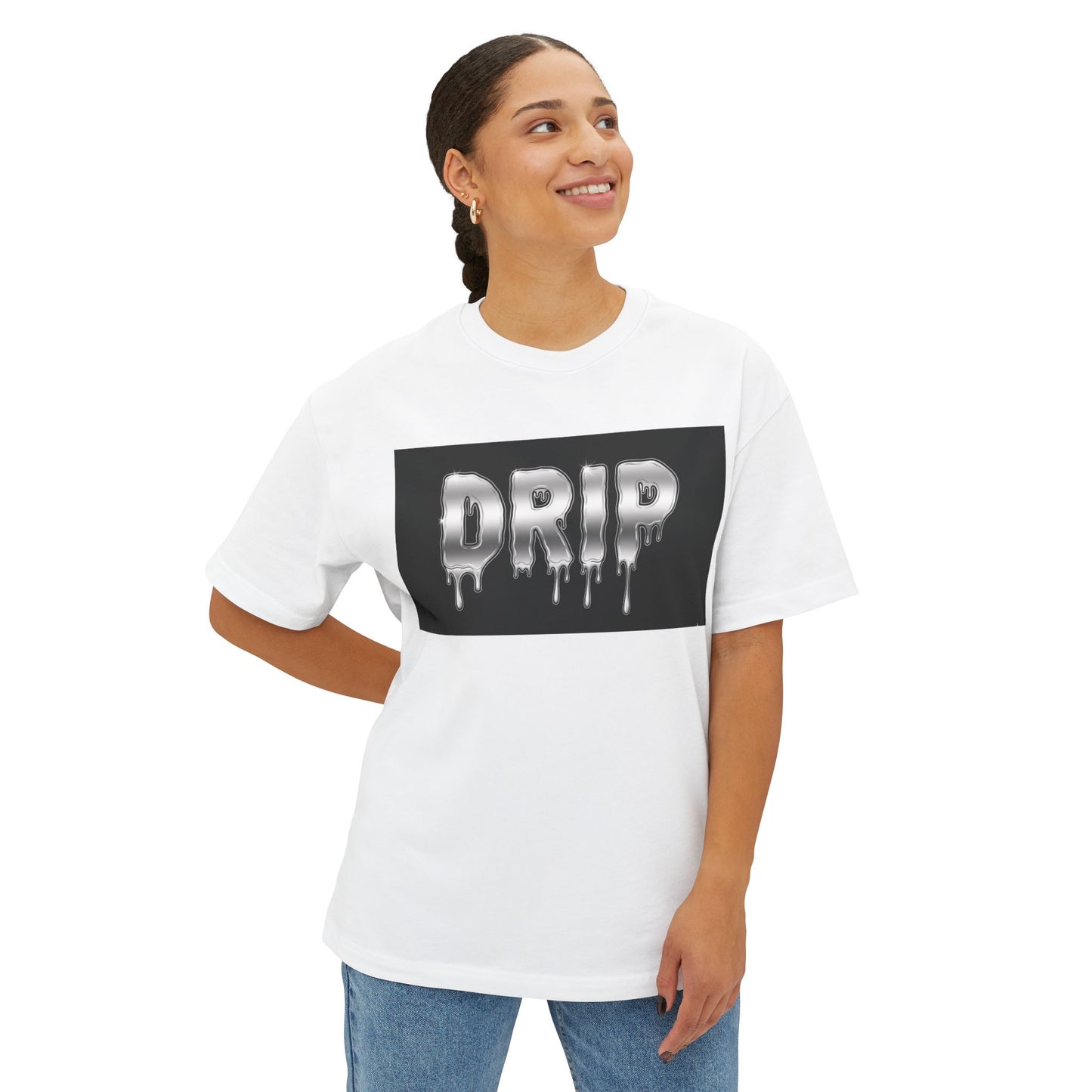 Drip Graphic Unisex Oversized Boxy Tee | Streetwear Style, Casual Look, Perfect Gift for Friends, Everyday Wear, Trendy Fashion