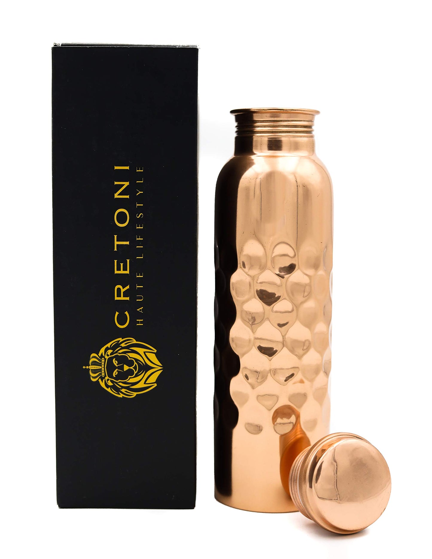 CRETONI Copperlin Pure Copper Water Bottle : Smooth Honeycomb Style