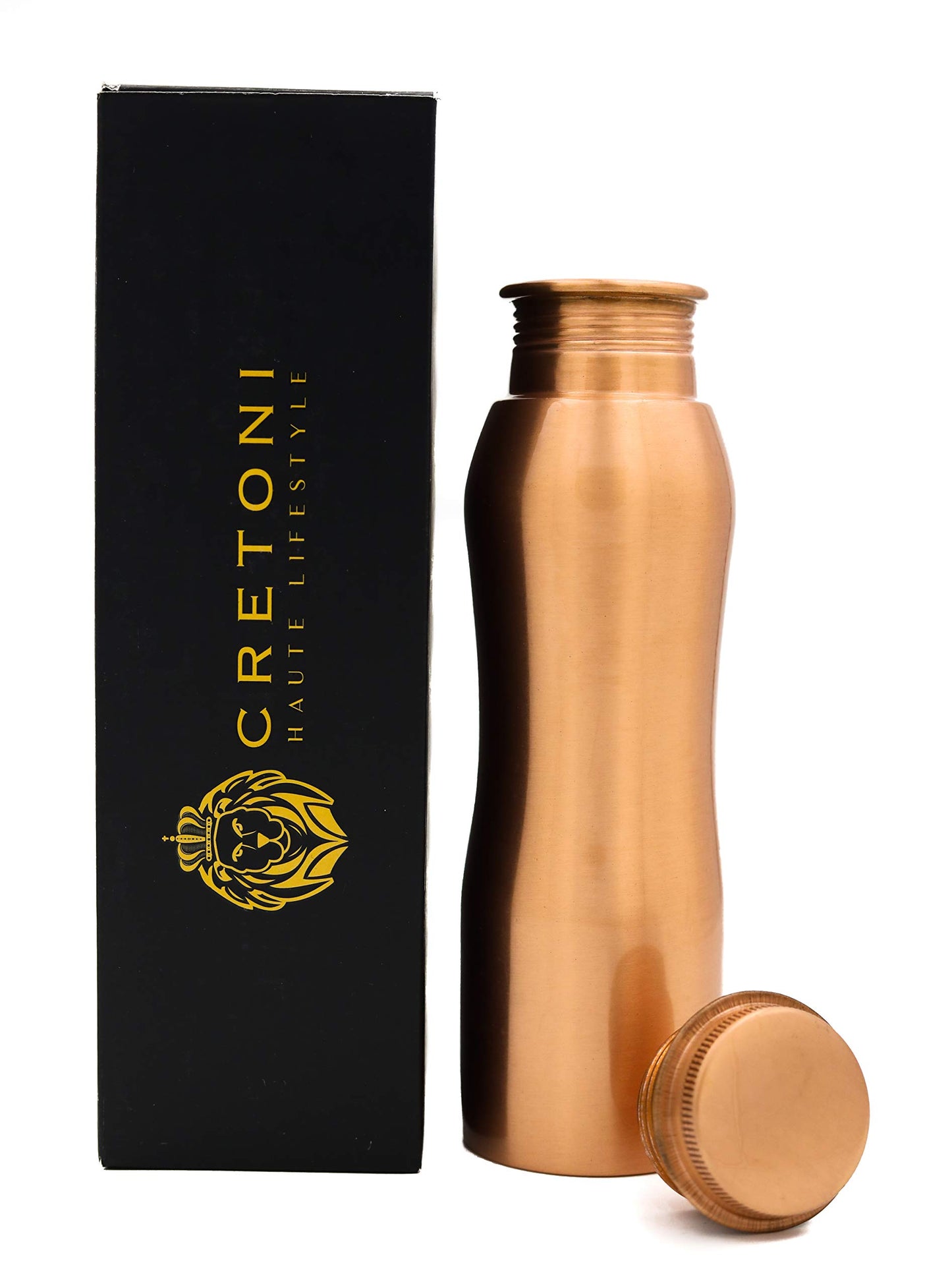 CRETONI Copperlin Pure Copper Water Bottle : Original Curved Style