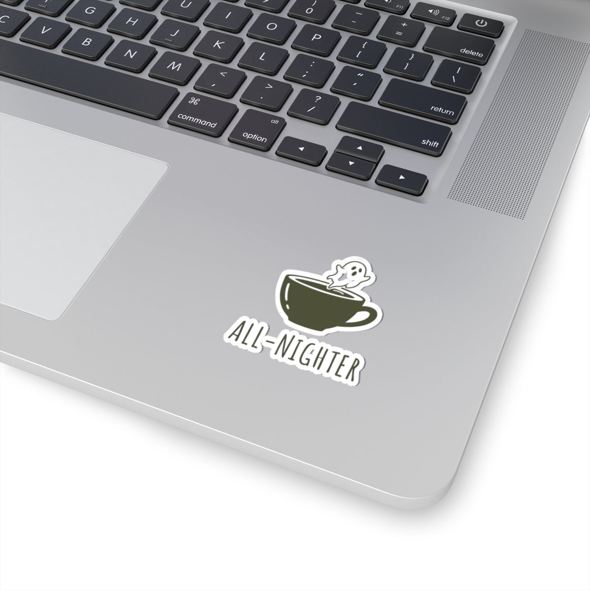 Kiss-Cut Stickers: All-Nighter Coffee Ghost, Fun Planner Decor, Laptop Sticker, Halloween Party Favor, Unique Gift Idea