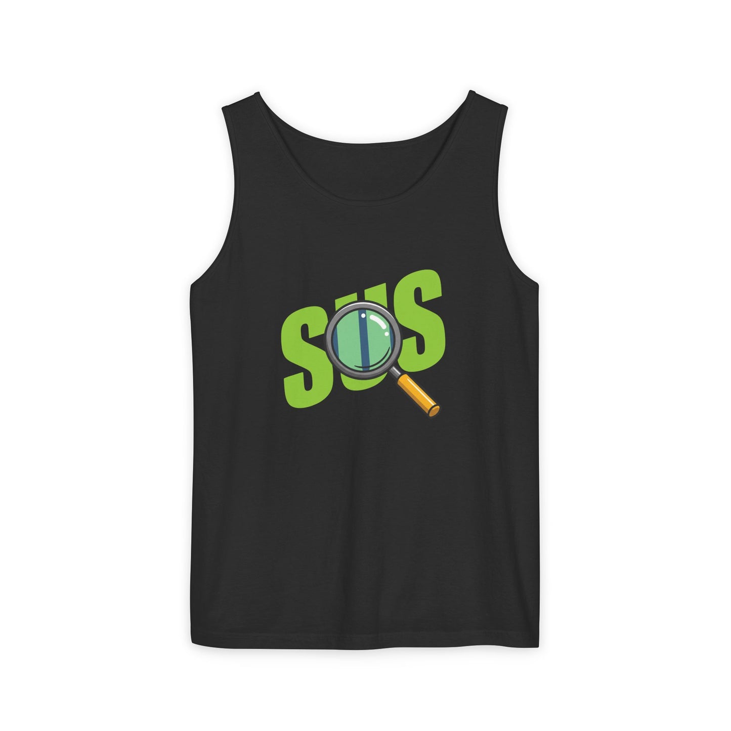 Funny Unisex Tank Top - 'SUS' Graphic Tee for Summer, Casual Wear, Sunglasses, Gift for Friends, Beach Vibes, Streetwear