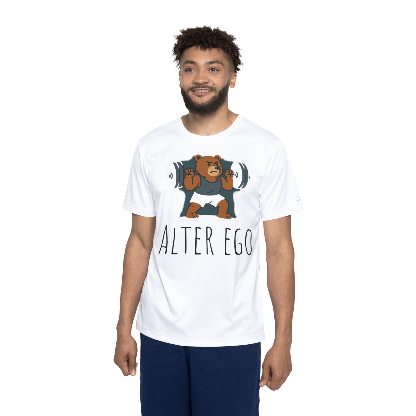 Men's Sports Jersey with Motivational Bear Design, Athletic Wear, Fitness Top, Gym Shirt, Workout Apparel, Gift for Athletes