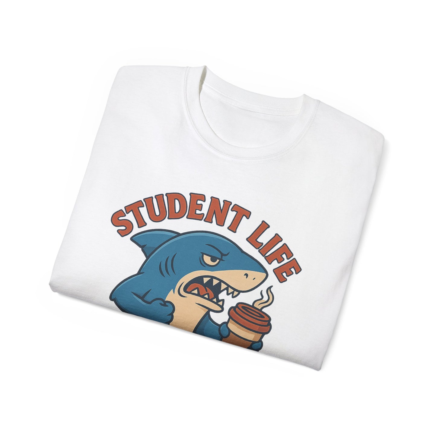 Student Life Runs On Coffee T-Shirt, Funny Tee for Students, College Apparel, Back to School Gift, Unisex Graphic Tee