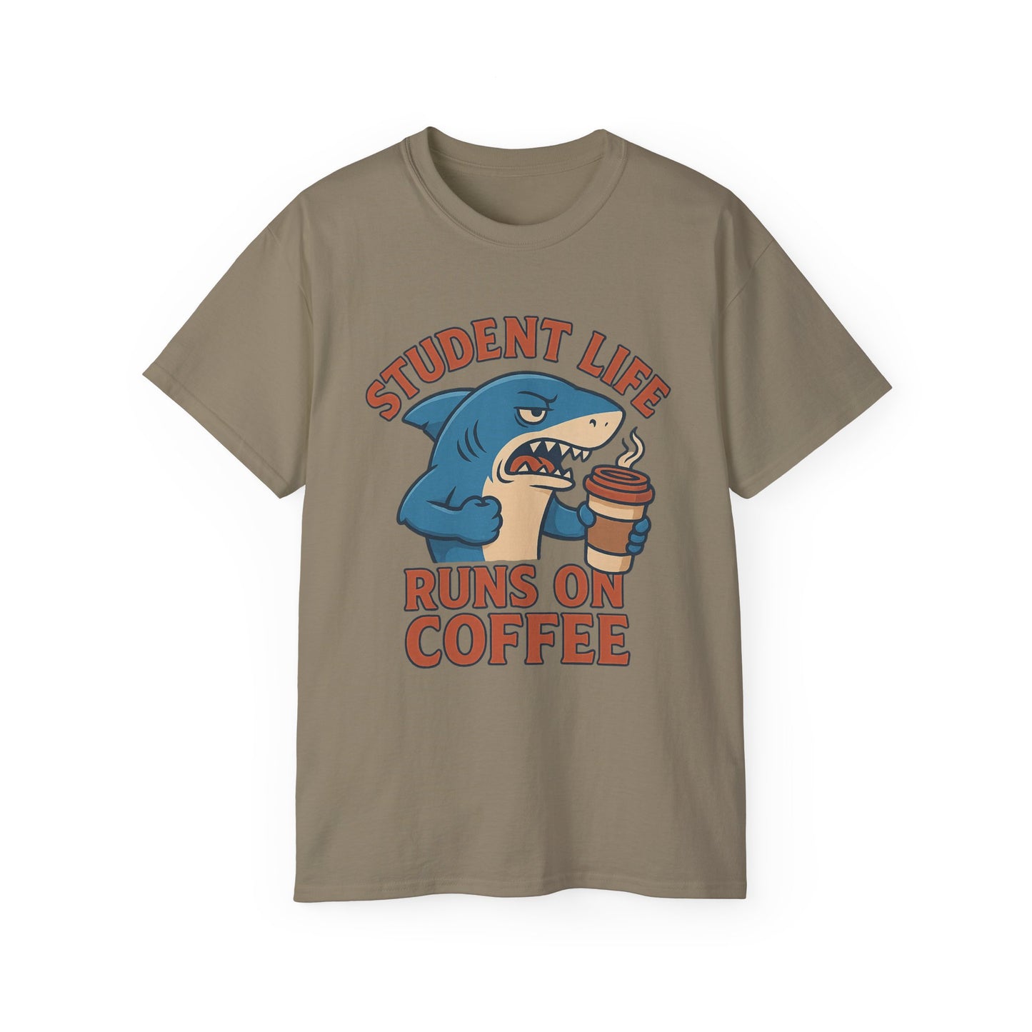 Student Life Runs On Coffee T-Shirt, Funny Tee for Students, College Apparel, Back to School Gift, Unisex Graphic Tee
