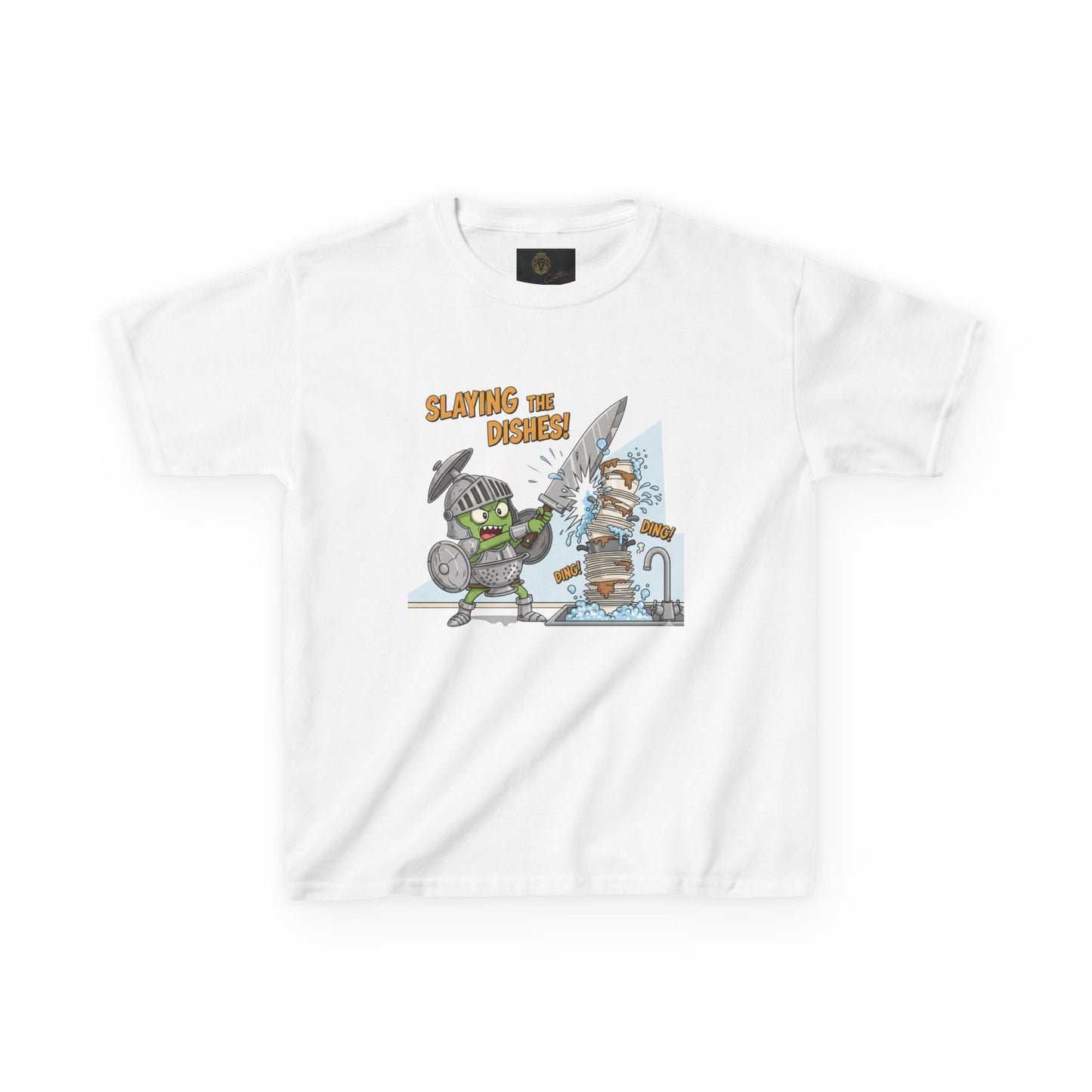 Kids Graphic Tee - Slaying the Dragon, Fun T-Shirt for Boys, Playful Apparel, Birthday Gift, Adventure Tee